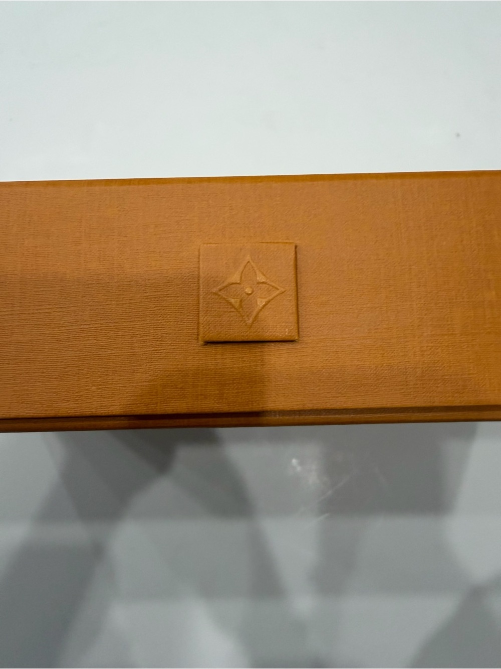 Louis Vuitton Cream and Gold Monogram Tag Detail Scarf - Picture 13 of 13